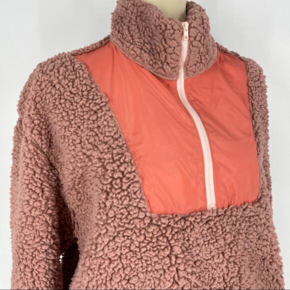 Wild Fable Sherpa Pullover 1/2 Zip Sweater Medium - Picture 6 of 8